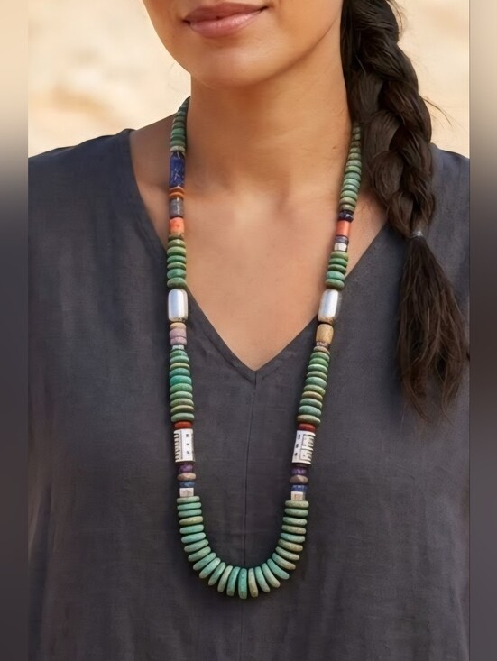 Jewelry - Sterling silver Green Turquoise multi NECKLACE